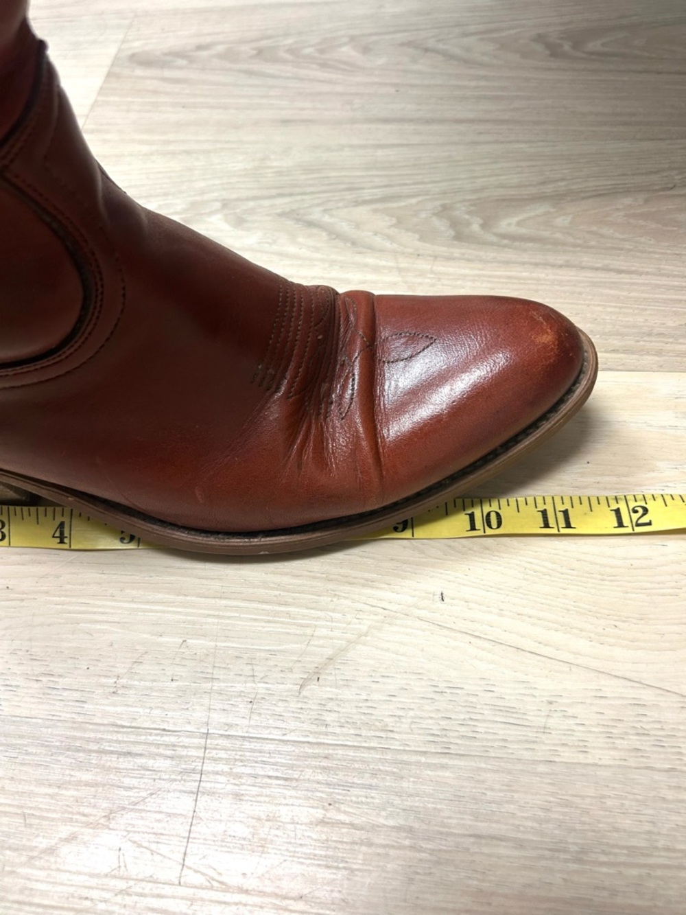 Vintage Frye Boots Women 10.5 Red Pointed Toe 80s Festival USA Western Cowboy - Picture 15 of 16